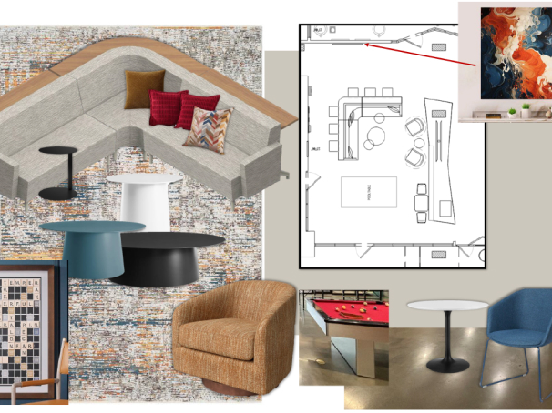Renovated clubroom collage