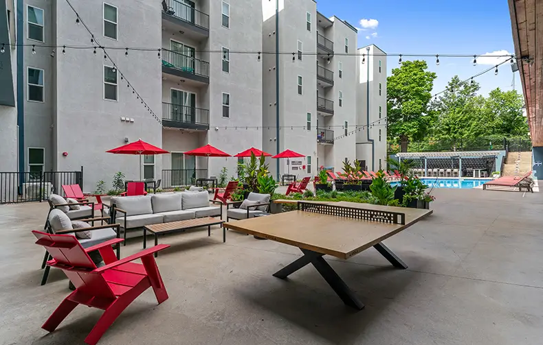 outdoor lounge area